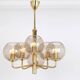 Petite suspension de designer style Sciolari, années 1960