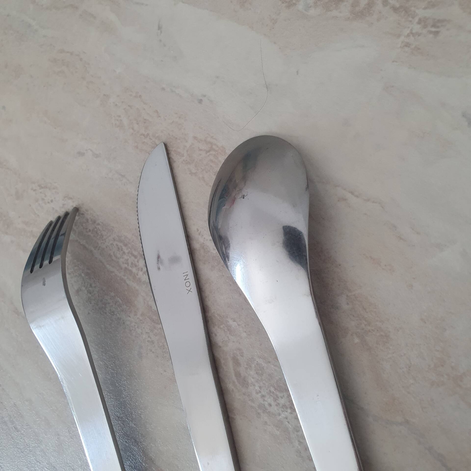 Set of 3 stainless steel cutlery Space Age