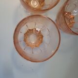 4 verres ambrés à base étoilée – France, années 40-50