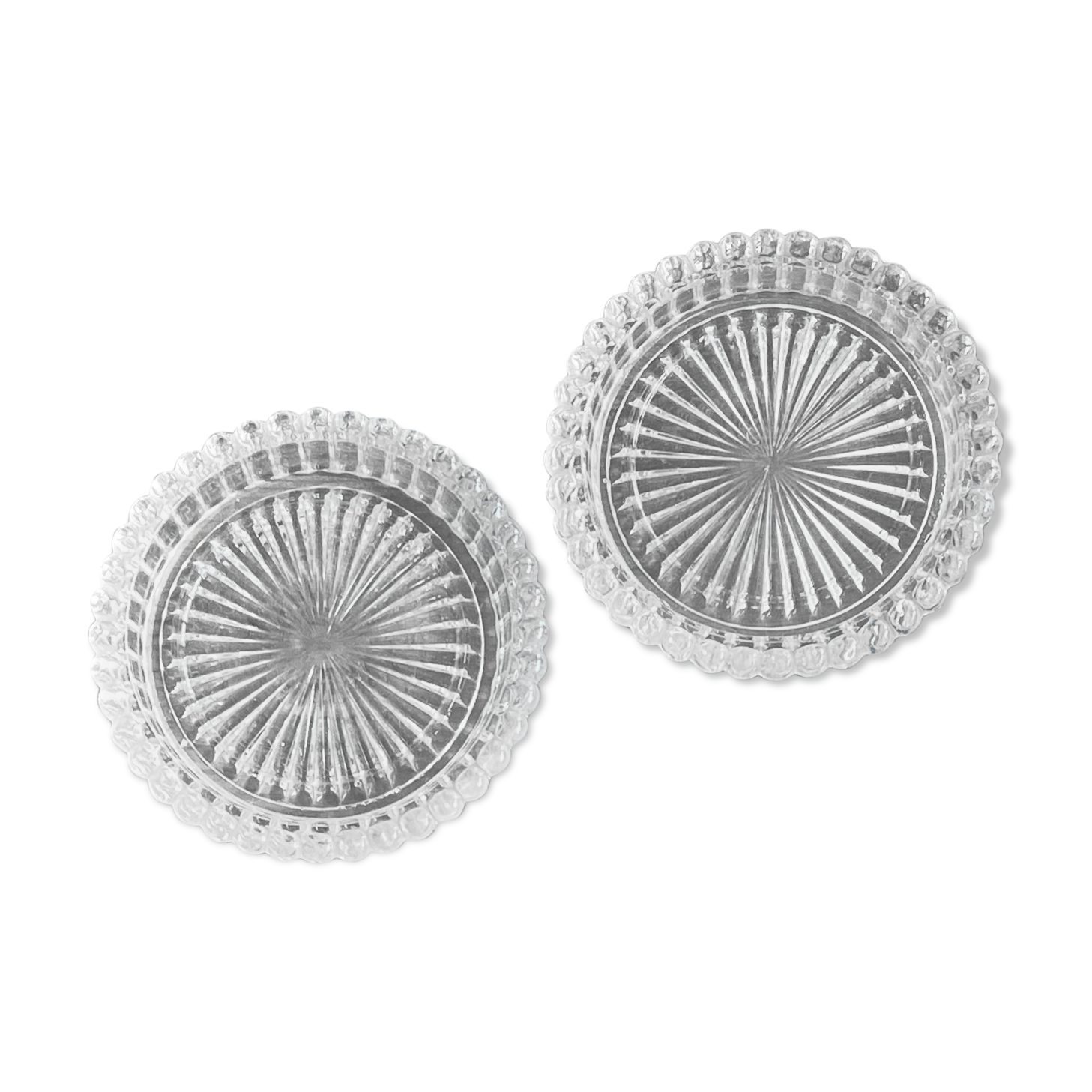 Lot de 2 dessous de bouteilles en verre