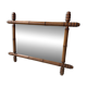 miroir ancien en bois tourné imitation bambou 1940