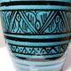 Small Safi vase, Moroccan vintage turquoise handcrafted pottery