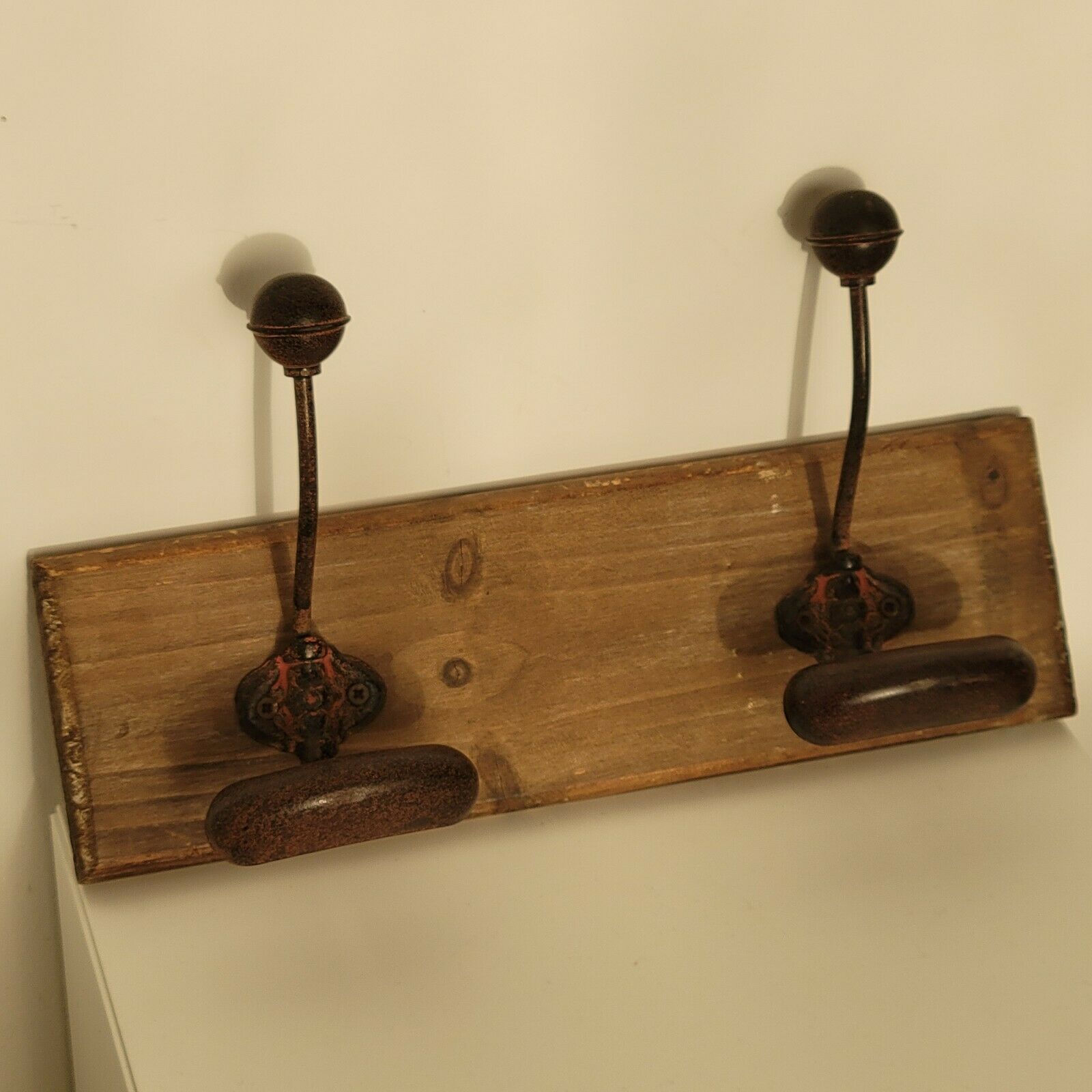 Wall coat rack with 2 hook hooks old style