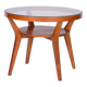 Table basse du milieu du siècle en chêne et verre, tchèque, années 1950.