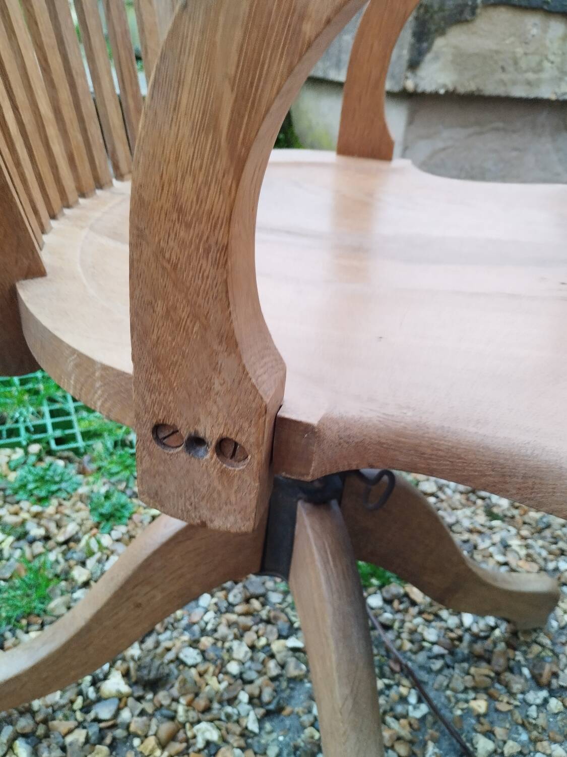 Old wooden desk chair