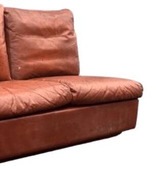 Vintage Scandinavian 3-seater leather sofa