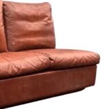 Vintage Scandinavian 3-seater leather sofa