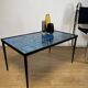 Blue ceramic coffee table by Robert & Jean CLOUTIER circa 1960