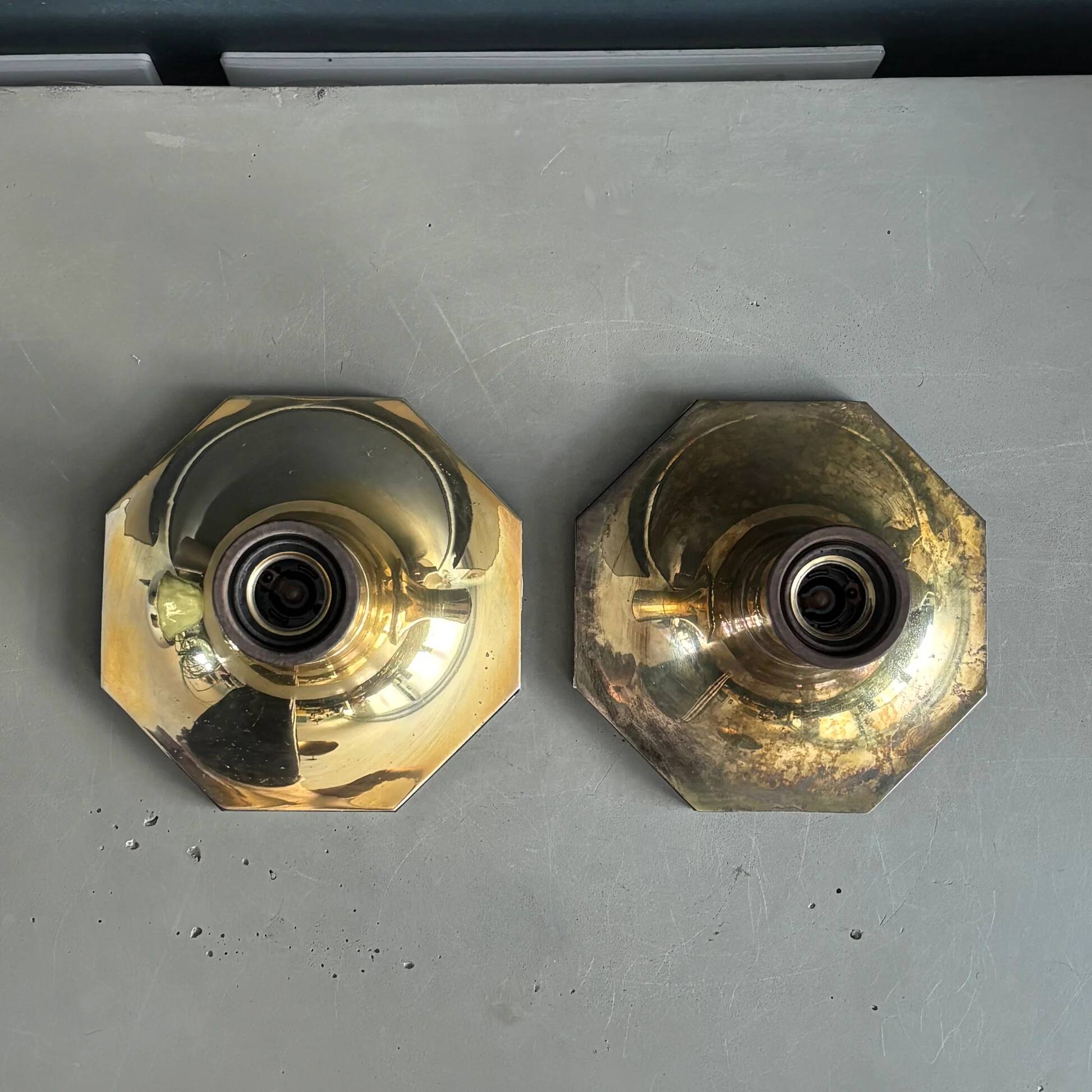 Pair of vintage Italian gold wall sconces
