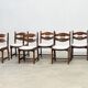 Set of six brutalist razorback dining chairs