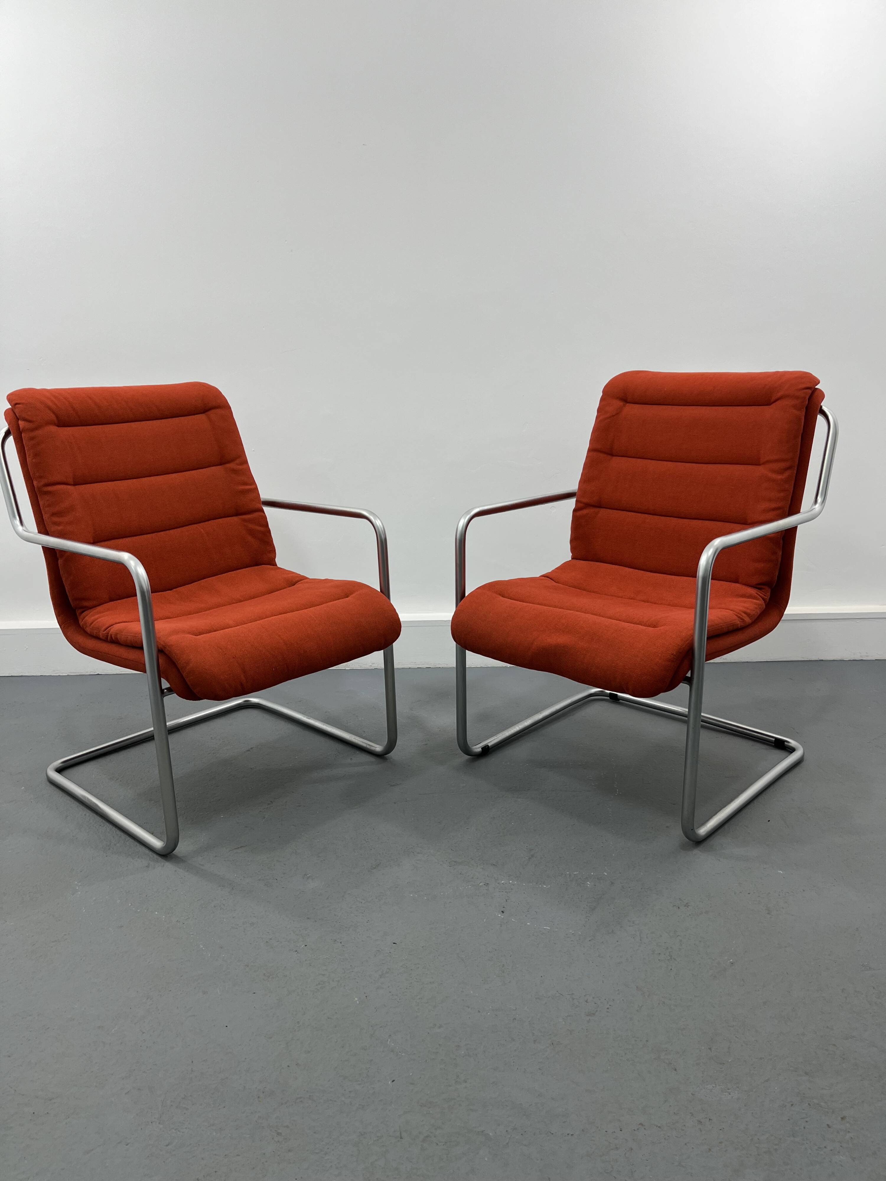 Set of two Mauser tubular lounge chairs, 1970s