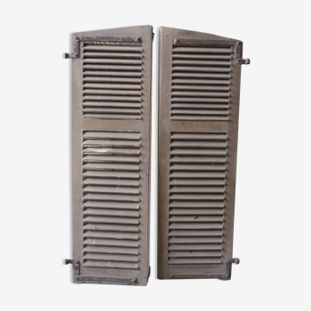 Pair of vintage louver shutters