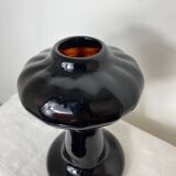 Amber glass candle holder