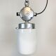 Vintage aluminium industrial lamp with milk glass, 1970s