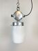 Vintage aluminium industrial lamp with milk glass, 1970s