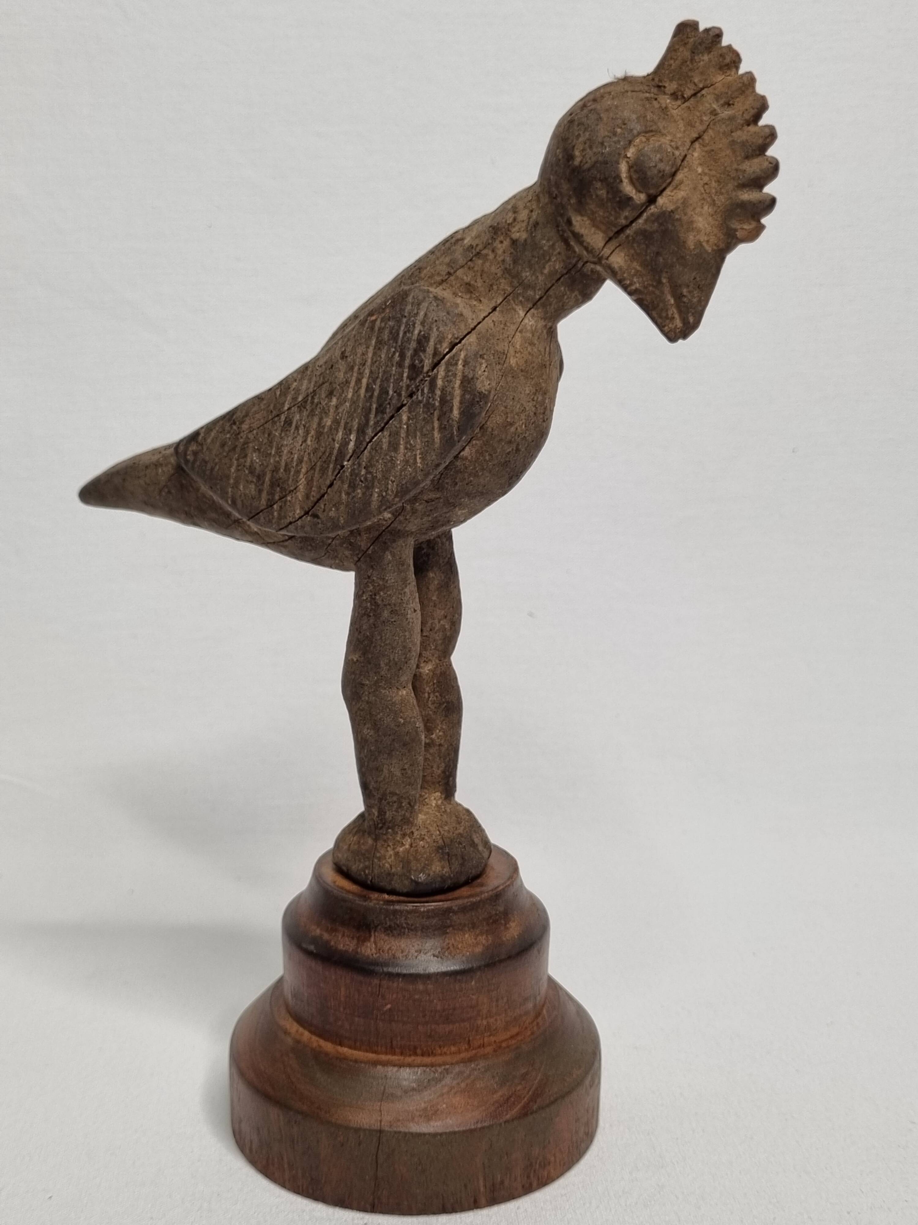Lobi fetish bird in old wood Tribal sculpture from Burkina Faso 22 cm