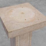 Mid-century console in beige stone, France 1960s