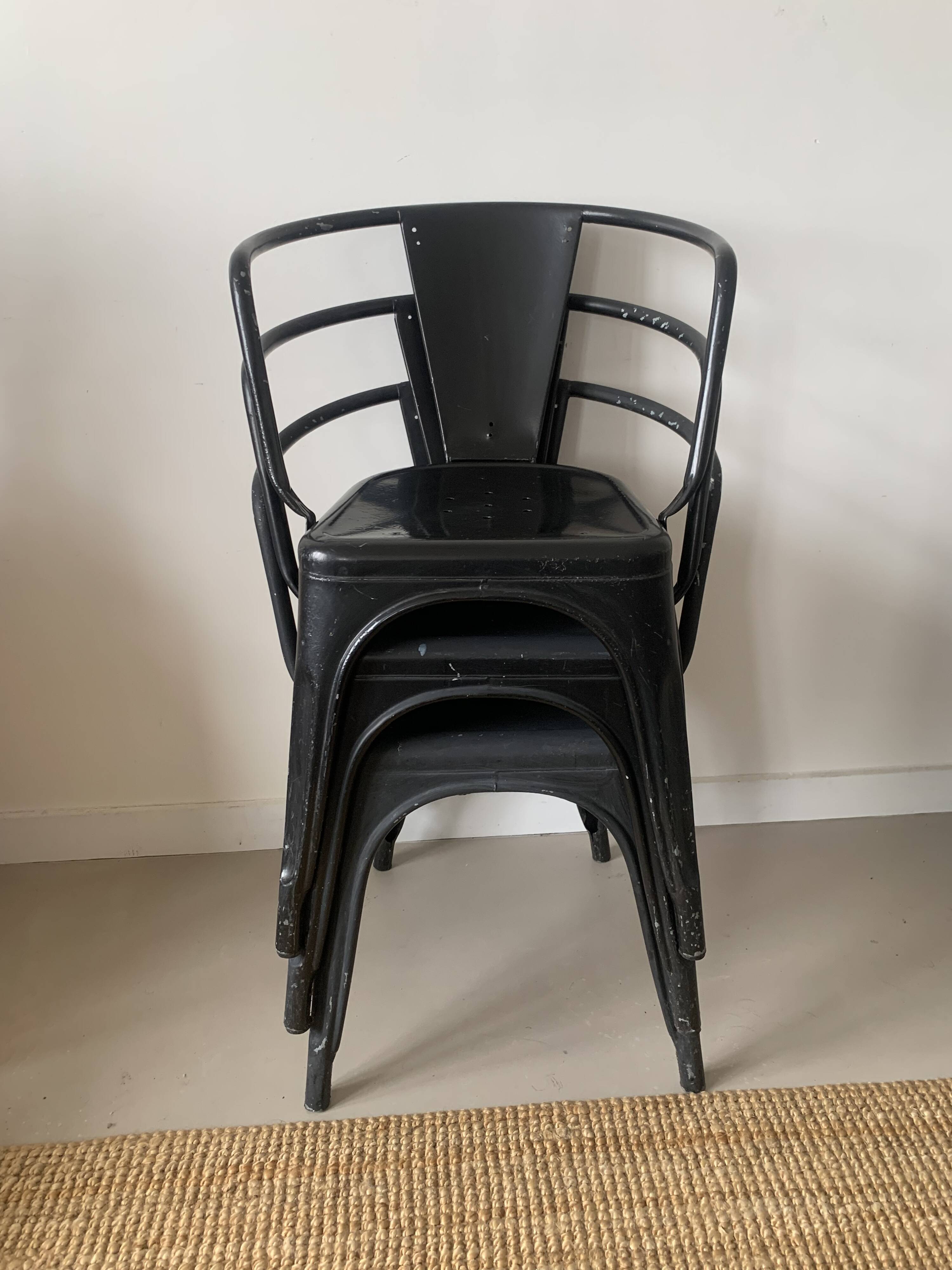 Lot de 3 fauteuils type TOLIX A56