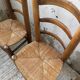 Set of 4 oak and straw chairs Dudouyt 1940