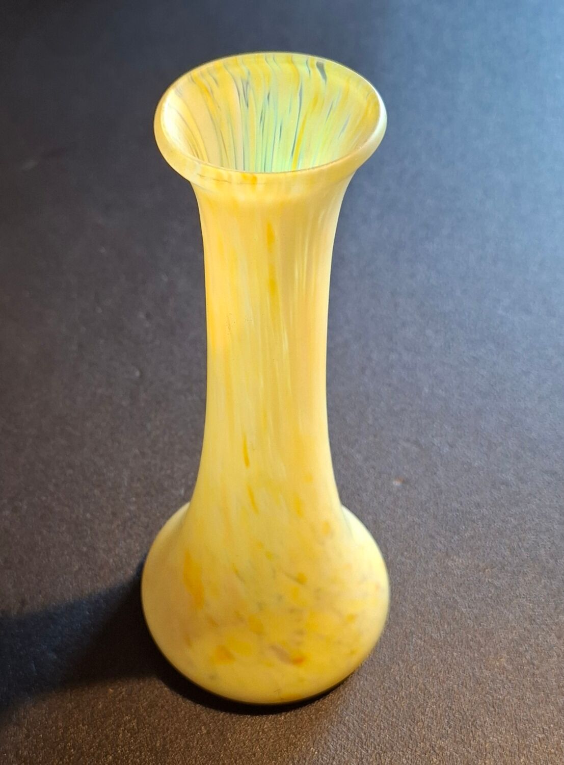 Yellow blown glass soliflore