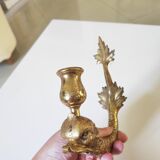 Bronze dolphin candle holder