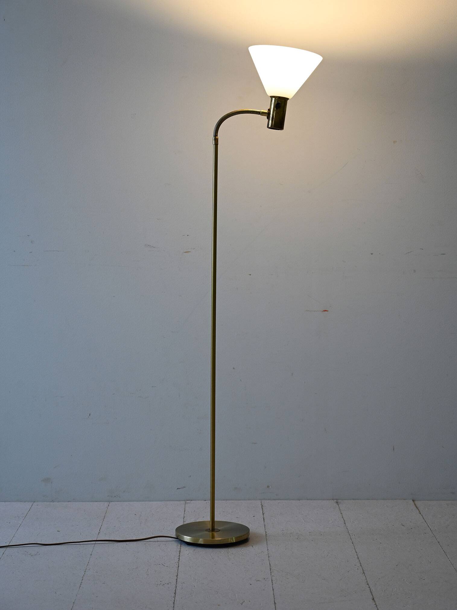 1950s Scandinavian Floor Lamp in Brass