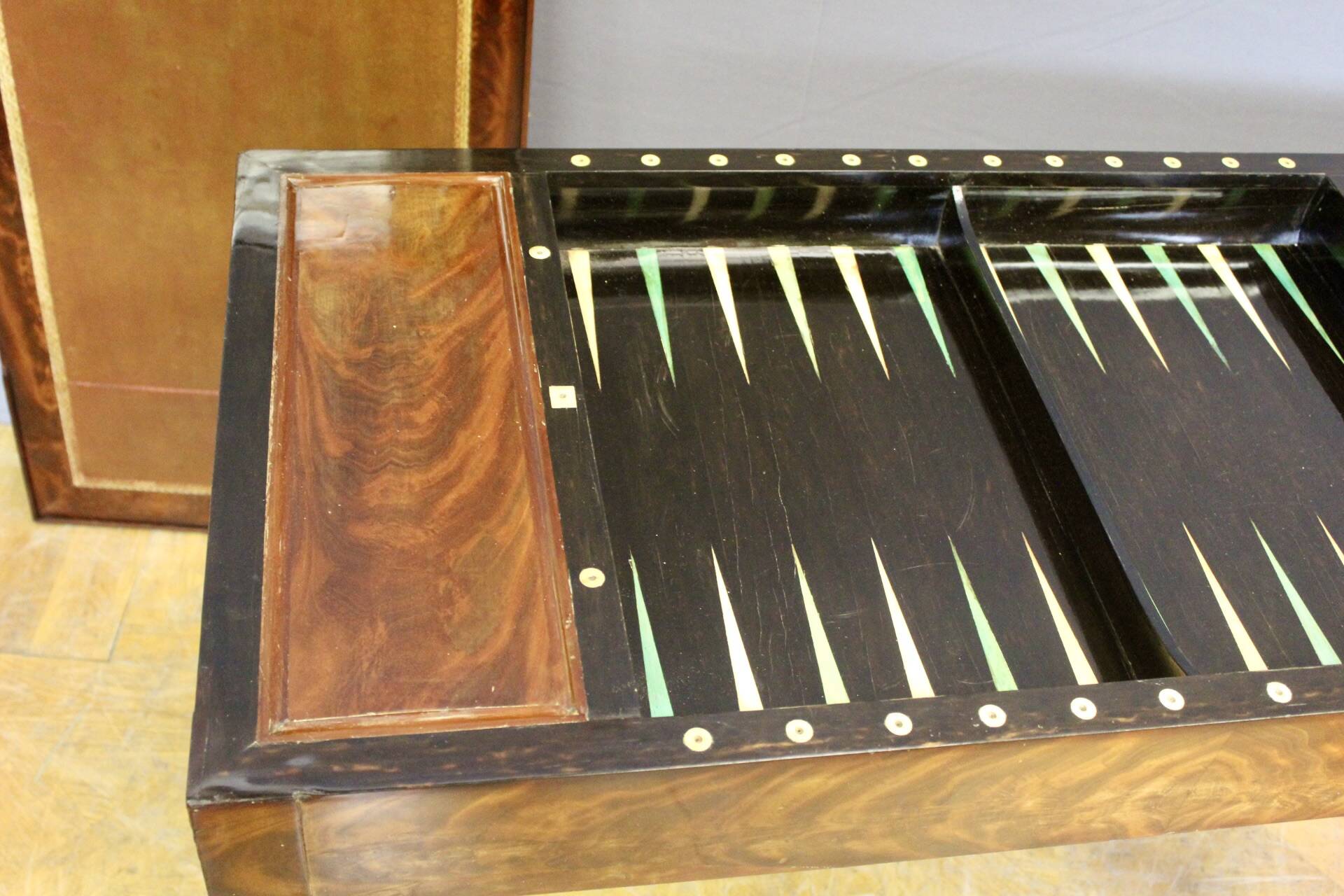 19th Century mahogany Tric Trac game table