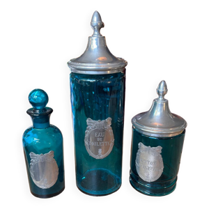 Ensemble de 3 flacons en cristal