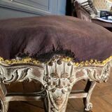 Late 19th century stool decorated with macaroons and claw feet