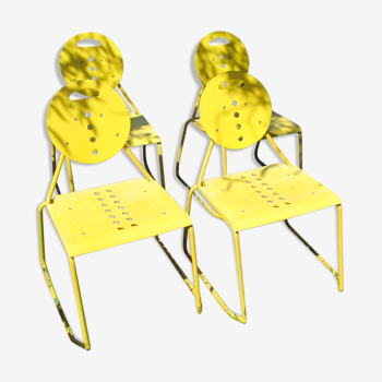 Série de 4 chaises "Charlie" de Carlo Bimbi et Nilo Gioacchini