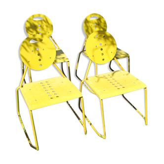 Série de 4 chaises "Charlie" de Carlo Bimbi et Nilo Gioacchini
