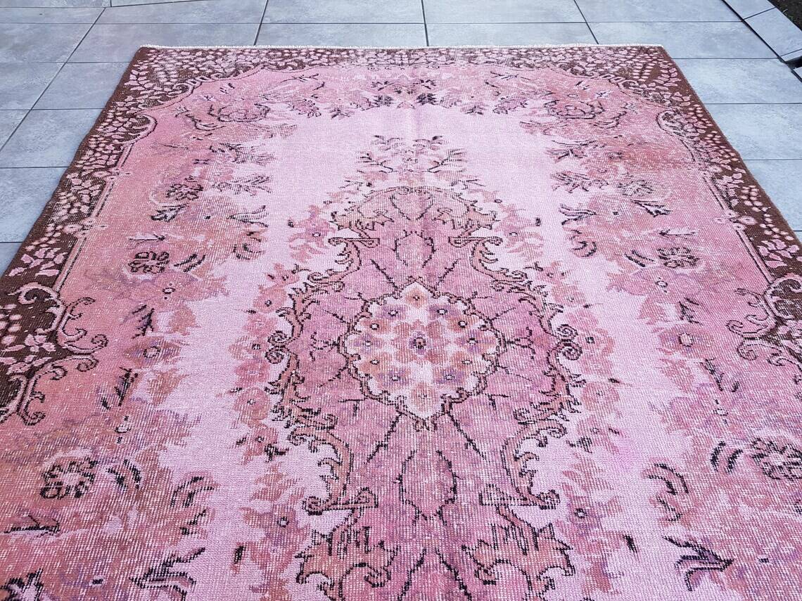 Vintage Decorative Pink Rug sku 2535