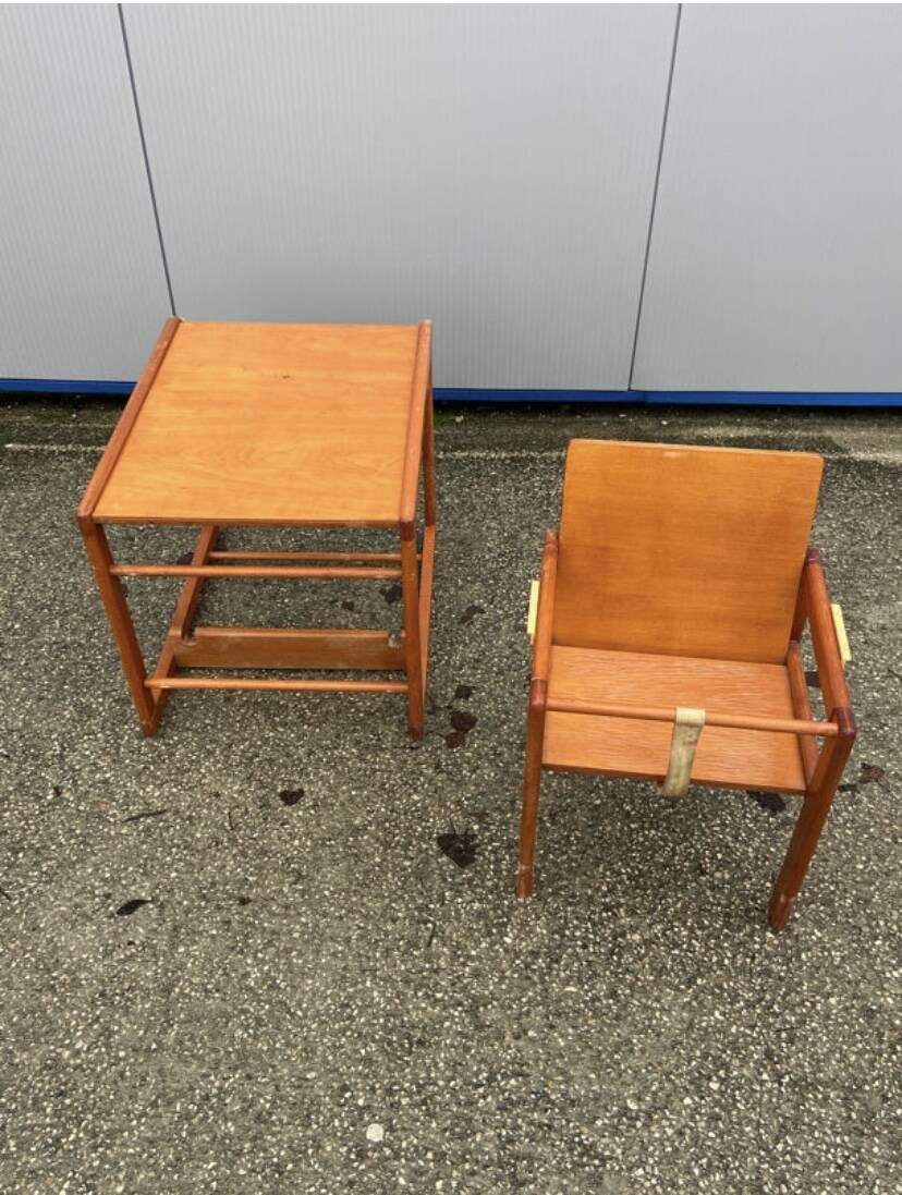 Modular wooden high chair for children