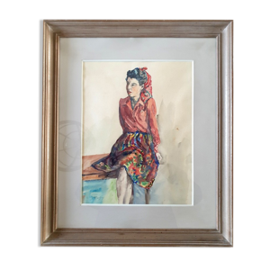 Aquarelle sur papier Portrait de