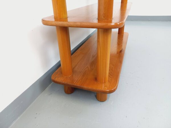 Bibliothèque étagère vintage en orme des années 80