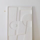 Gaia white grainy painting 100x50 cm
