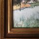 Watercolor signed Victor Henry (1855-1942) "The field of the village" with frame