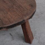 Brutalist oak mid-century dutch coffee table