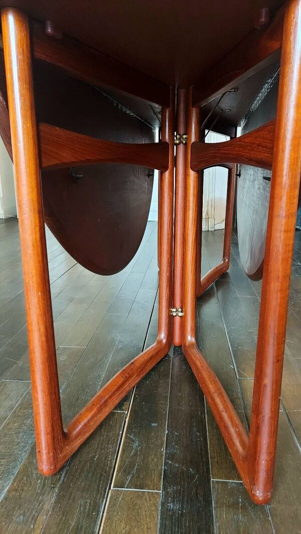 Rarissime - Table danoise 20/59 vintage Drop Leaf en teck de Peter Hvidt et Orla Mølgaard Nielsen pour France & Søn - 6 - 8 personnes