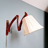 Scandinavian wall lamp scissors in teak, 1960s.
