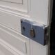 Communication door h221x79cm old paneled, molded, interior