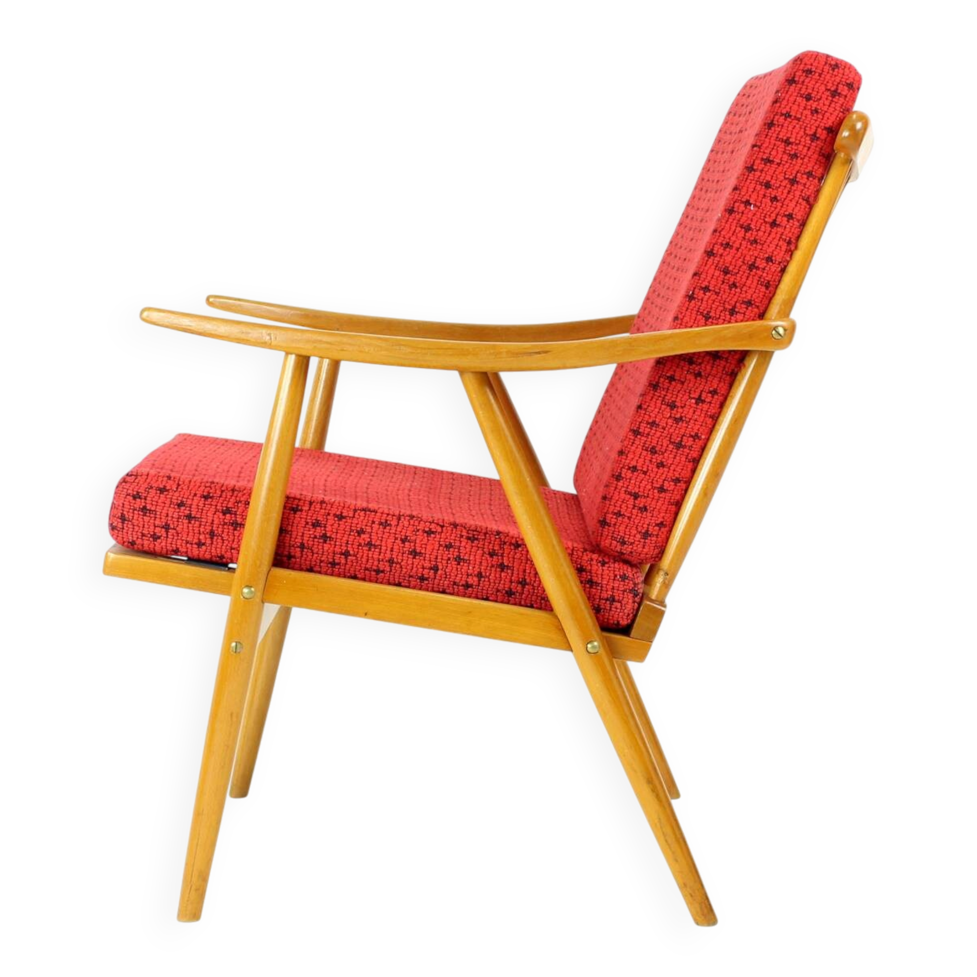 Mid Century Boomerang Armchair By Ton, Czechoslovakia 1960s