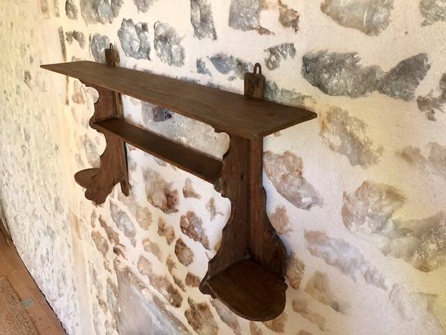 Wooden wall-mounted spice rack