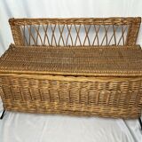 Vintage rattan chest bench child circa 1960