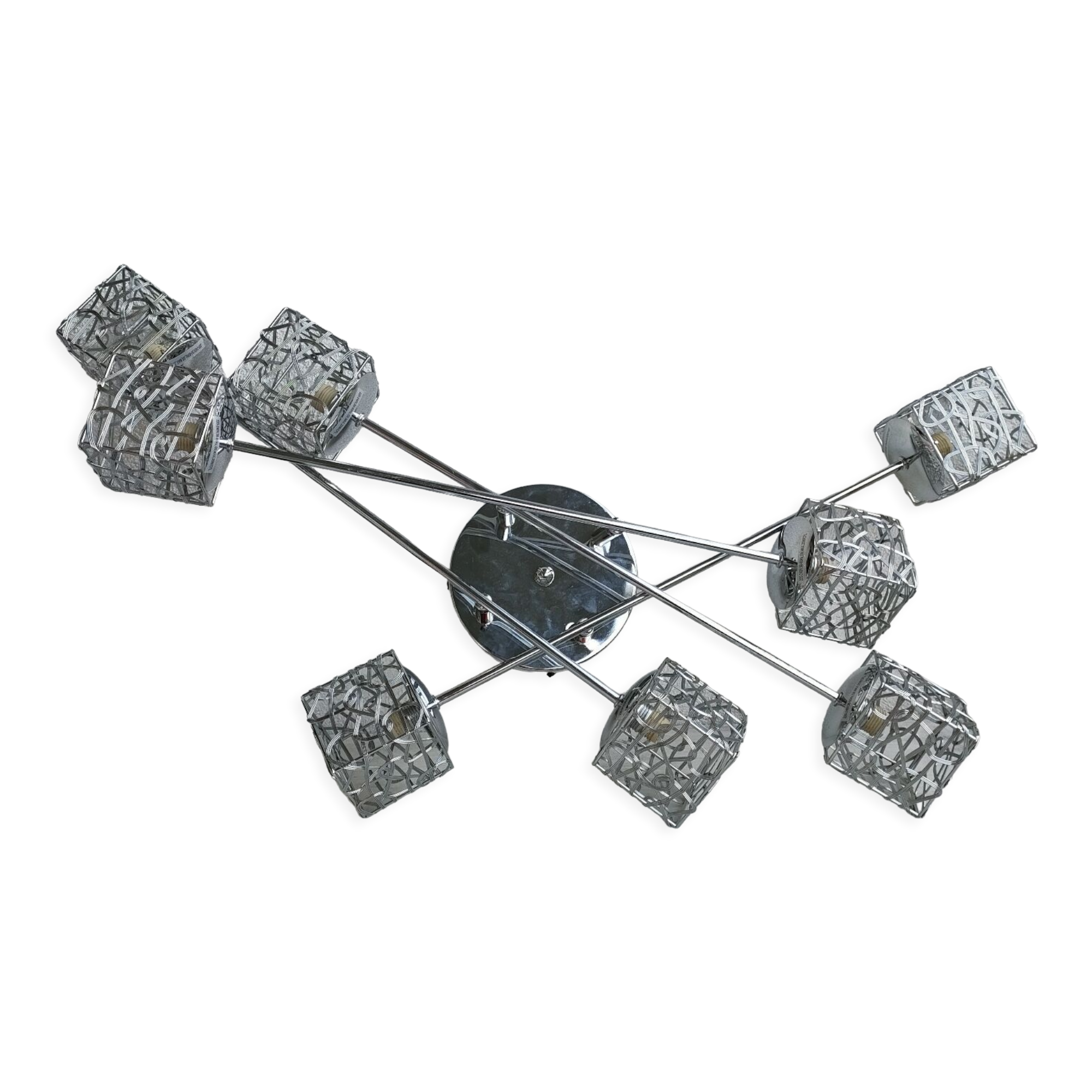 Articulated chromed metal luminaire