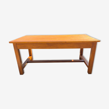 Solid oak dining farmhouse table with 1 drawer 1950 165x78x73cm