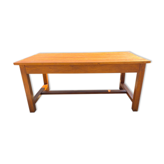 Solid oak dining farmhouse table with 1 drawer 1950 165x78x73cm