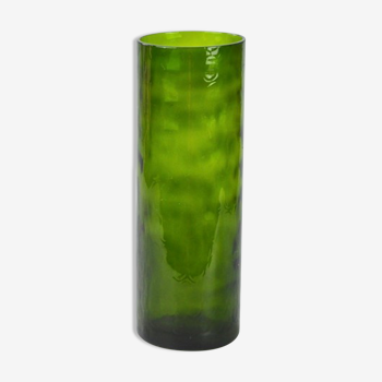 Vase en verre suèdois elme 1960's vert bouteille