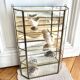 Wall showcase XXL brass glass and mirror 1960