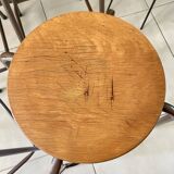 Series of 5 metal and wood workshop stools